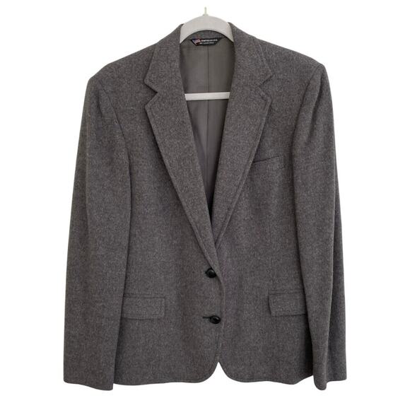 Woolrich Women’s Camel Hair Gray Blazer Button Sport Jacket Vintage Size 16 - Picture 2 of 10